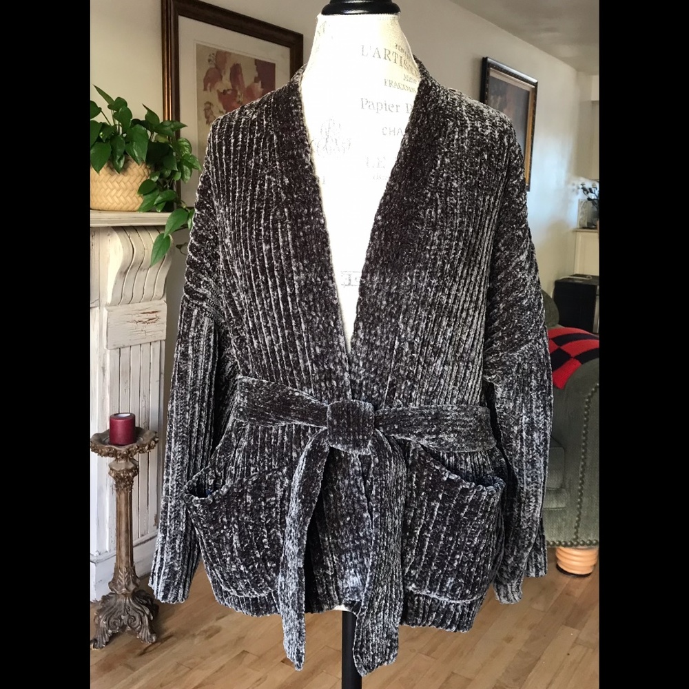 LA HEARTS Evergreen Pine Green Chenille Ultra Soft Sweater w/ Pockets Be…